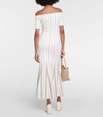 Striped off-shoulder virgin wool maxi dress | Gabriela Hearst