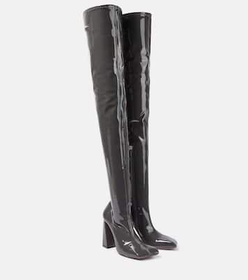 Marine Stretch 95 latex over-the-knee boots | Amina Muaddi