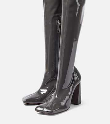 Marine Stretch 95 latex over-the-knee boots | Amina Muaddi