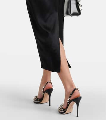 Robe midi en soie à encolure bardot | Alessandra Rich