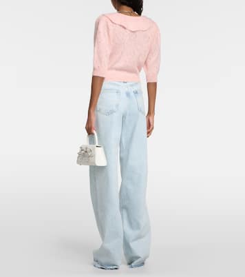 Crop top de mezcla de mohair adornado | Alessandra Rich