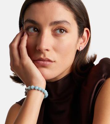 Chakra 18kt white gold bracelet with aquamarines and diamonds | Ananya