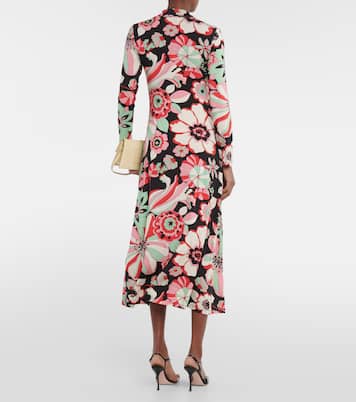 Vestido midi Tillie de jersey floral | Rixo