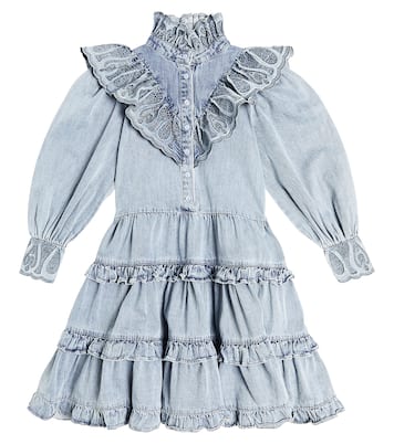 Besticktes Kleid aus Baumwoll-Chambray | Petite Amalie  