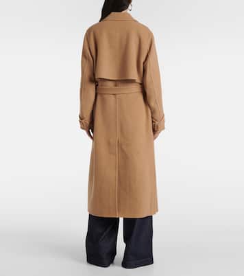 Belted double-breasted wool-blend coat | Vince