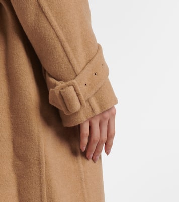 Belted double-breasted wool-blend coat | Vince