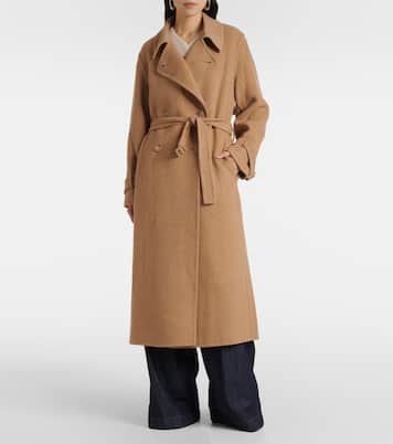 Belted double-breasted wool-blend coat | Vince