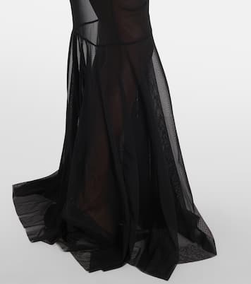 Shirred sheer gown | Norma Kamali
