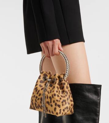 Sac seau Bon Bon imprimé en cuir façon poulain | Jimmy Choo