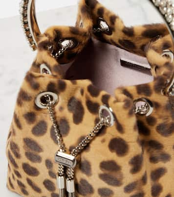 Sac seau Bon Bon imprimé en cuir façon poulain | Jimmy Choo