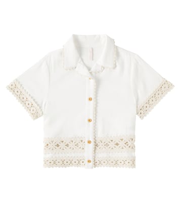 Camicia Wylie in cotone con crochet | Zimmermann Kids