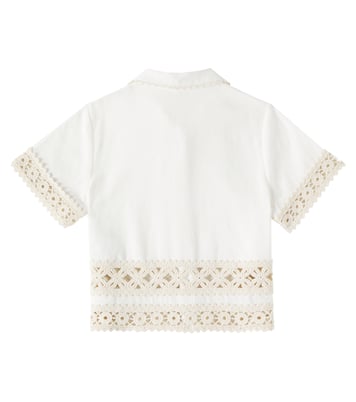 Camicia Wylie in cotone con crochet | Zimmermann Kids