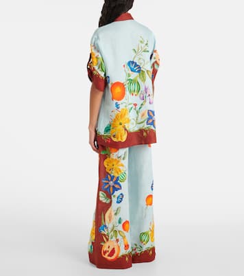 Camicia Dahlia in lino con stampa floreale | Alémais