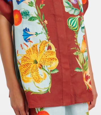 Camicia Dahlia in lino con stampa floreale | Alémais