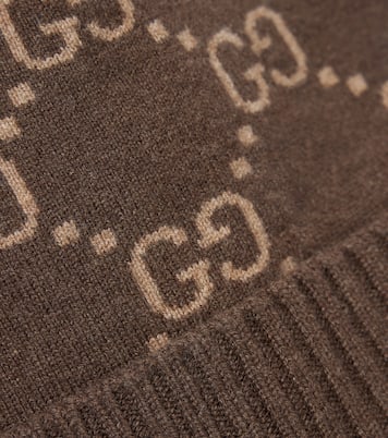 Gorro de cachemir con GG en jacquard | Gucci