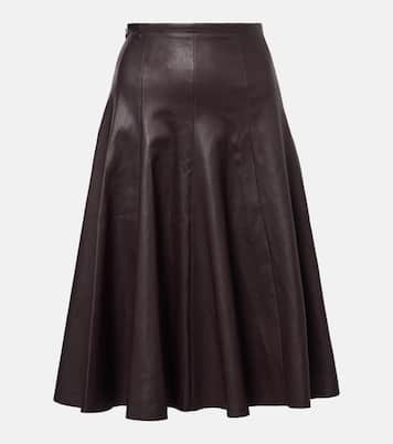 Jupe midi Sabrina en cuir | Stouls