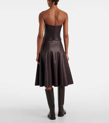 Jupe midi Sabrina en cuir | Stouls