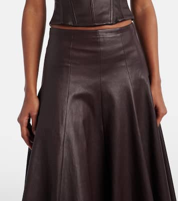 Jupe midi Sabrina en cuir | Stouls