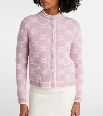 Cárdigan GG de jacquard de bouclé de lana | Gucci