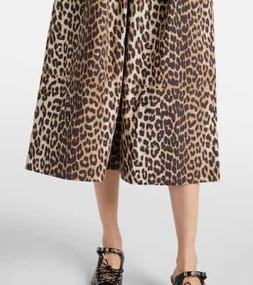 Abito midi in cotone con stampa | Ganni