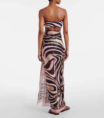 Pareo Marmo in cotone con logo | Pucci