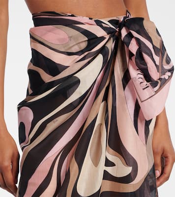 Pareo Marmo in cotone con logo | Pucci