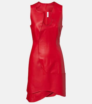 Abito corto asimmetrico in pelle | Ferragamo