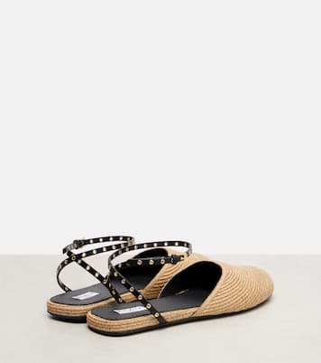 Ballerine in rafia con pelle | Alaïa
