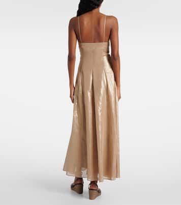 Abito lungo Monili in organza di cotone | Brunello Cucinelli
