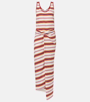 Robe longue rayée en coton mélangé | Rabanne