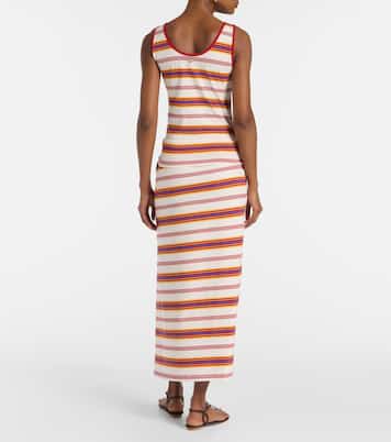 Robe longue rayée en coton mélangé | Rabanne