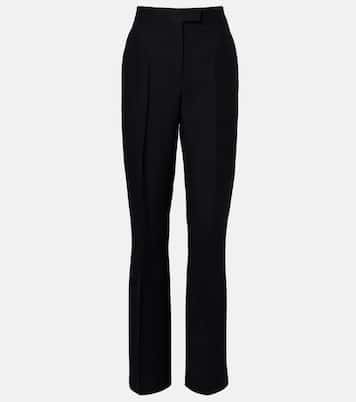 High-rise faille straight pants | Ferragamo