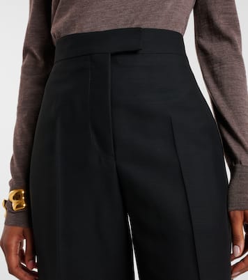 High-rise faille straight pants | Ferragamo