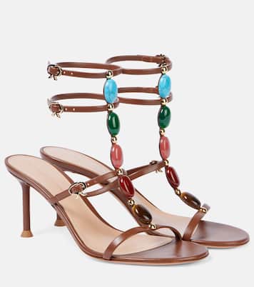 Sandales Shanti 70 en cuir à ornements | Gianvito Rossi