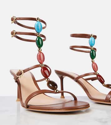 Sandales Shanti 70 en cuir à ornements | Gianvito Rossi