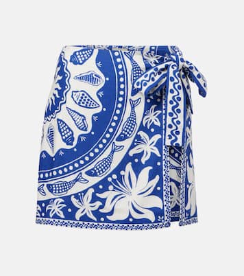 Ocean Scarf linen-blend miniskirt | Farm Rio