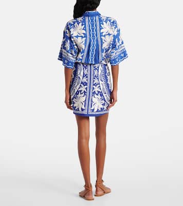 Ocean Scarf linen-blend miniskirt | Farm Rio