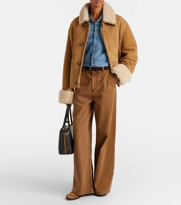 Cotton twill wide-leg pants | Ami Paris