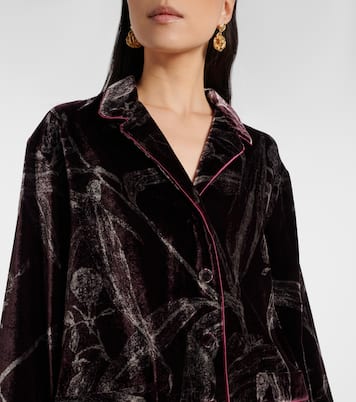 Floral satin pajama shirt | La DoubleJ