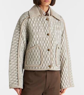 Corduroy-trimmed quilted jacket | Burberry