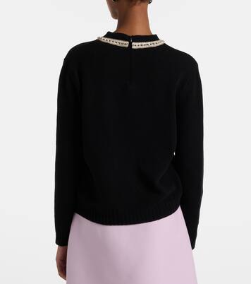 亮片初剪羊毛毛衣 | Valentino