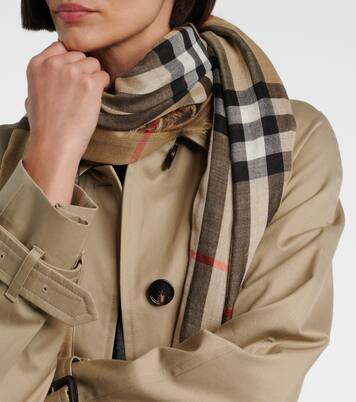 Sciarpa Burberry Check in lana e seta  | Burberry