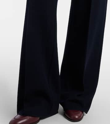 Attinia virgin wool piqué wide-leg pants | Max Mara
