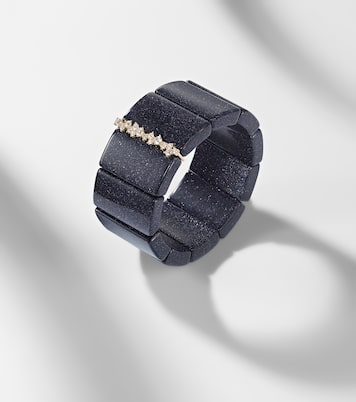 Blue goldstone and 14kt gold bracelet with diamonds | Sydney Evan