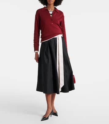 Baschi pleated cotton-blend midi skirt | 'S Max Mara