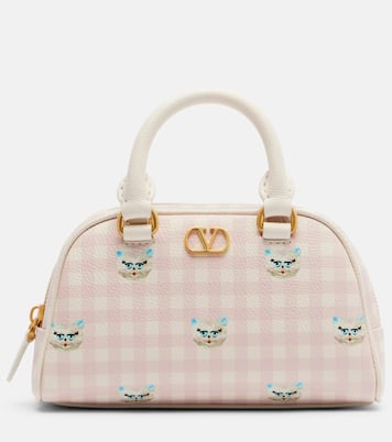 Gingham leather tote bag | Valentino Garavani