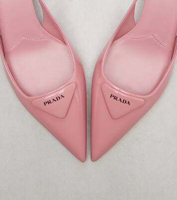 Slingback-Pumps aus Lackleder | Prada