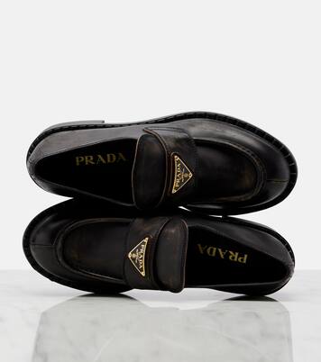 Leather penny loafers | Prada