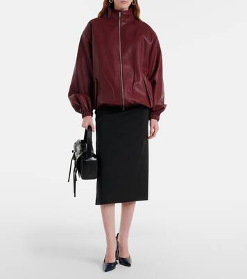 Ami croc-effect leather pumps | Amina Muaddi