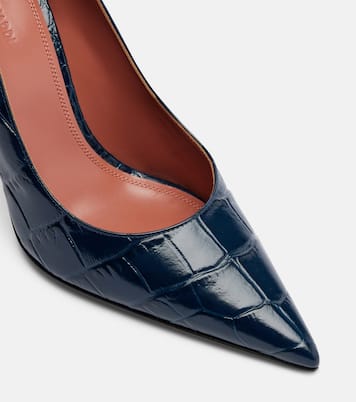 Ami croc-effect leather pumps | Amina Muaddi